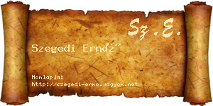 Szegedi Ernő névjegykártya
